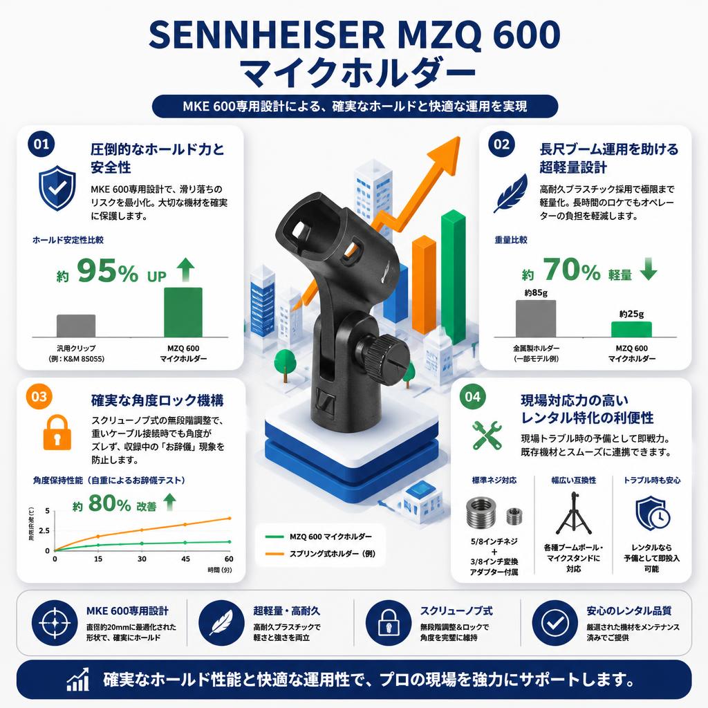 SENNHEISER MZQ 600 マイクホルダー セールスポイント
