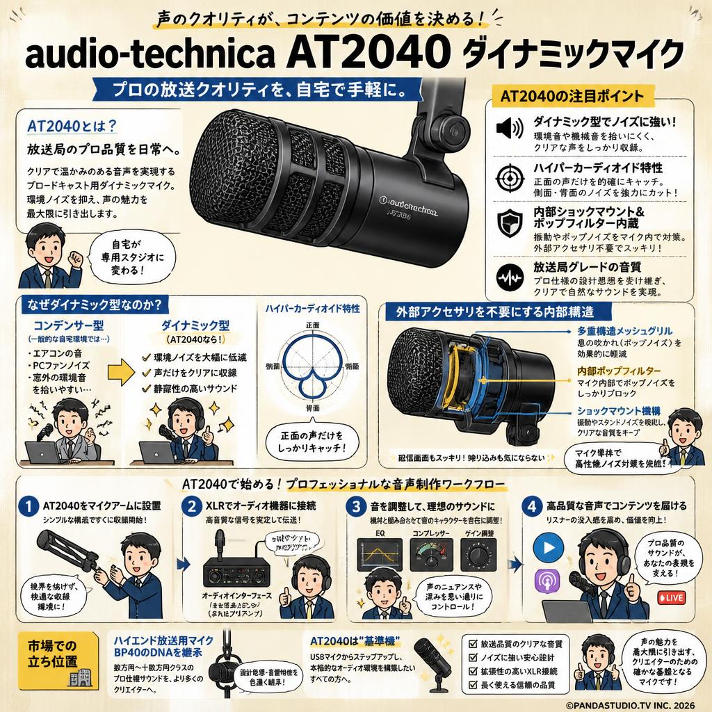 audio-technica AT2040 ダイナミックマイク 概要