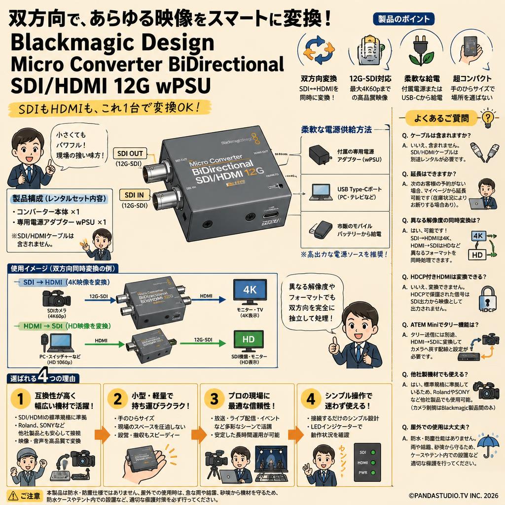 Blackmagic Design Micro Converter BiDirectional SDI/HDMI 12G wPSU FAQ（よくある質問と答え）
