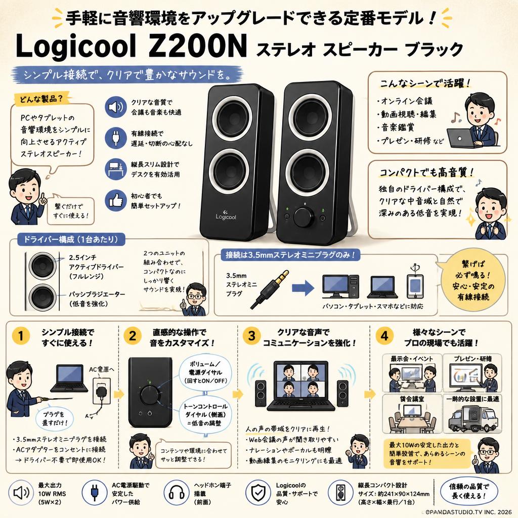 Logicool Z200Nステレオ スピーカー ブラック 概要