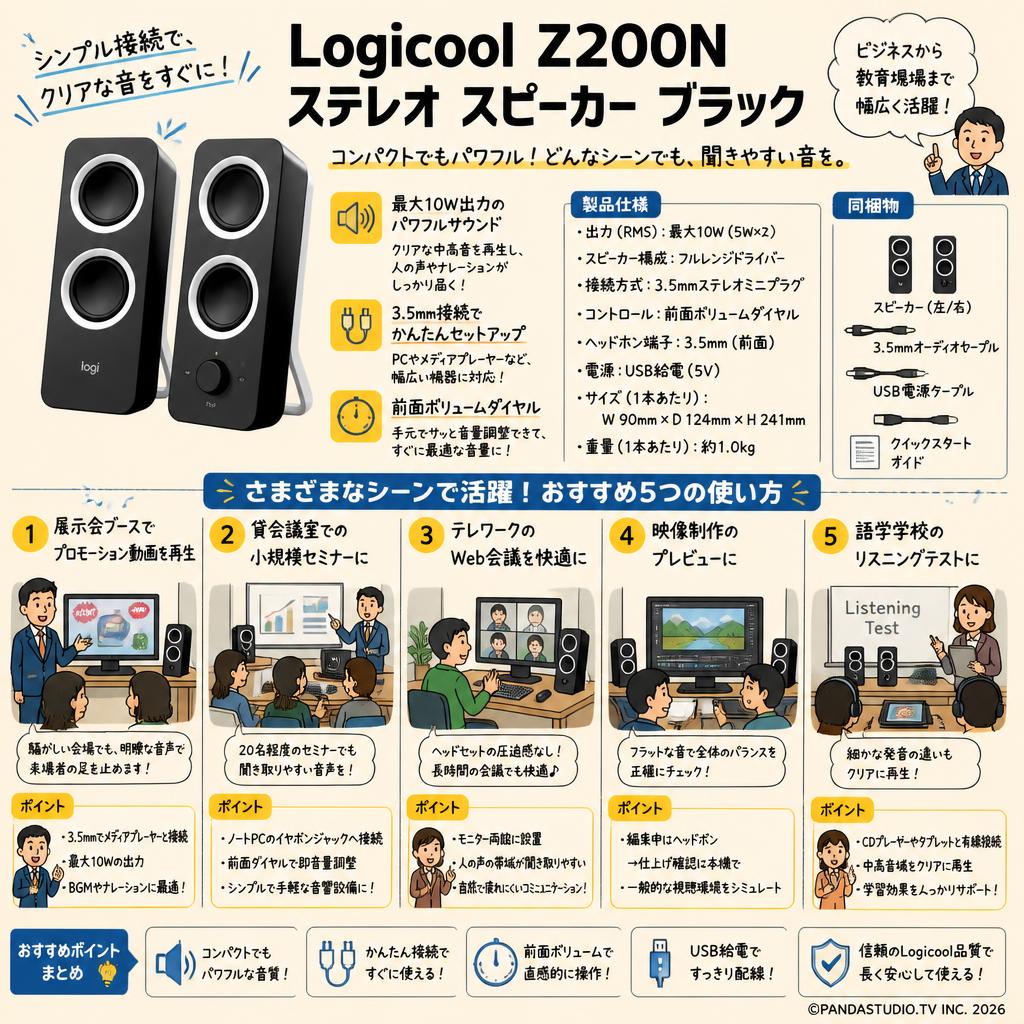 Logicool Z200Nステレオ スピーカー ブラック 用途