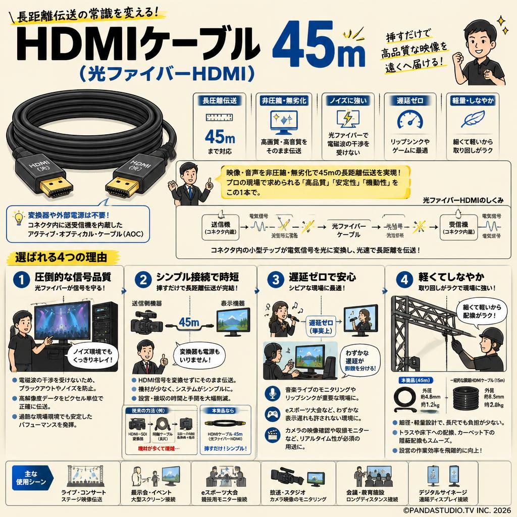 HDMIケーブル 45m （光ファイバーHDMI） 概要