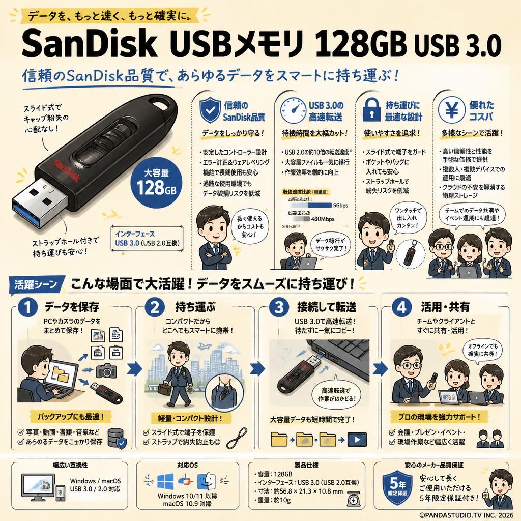 SanDisk USBメモリ 128GB USB 3.0 概要