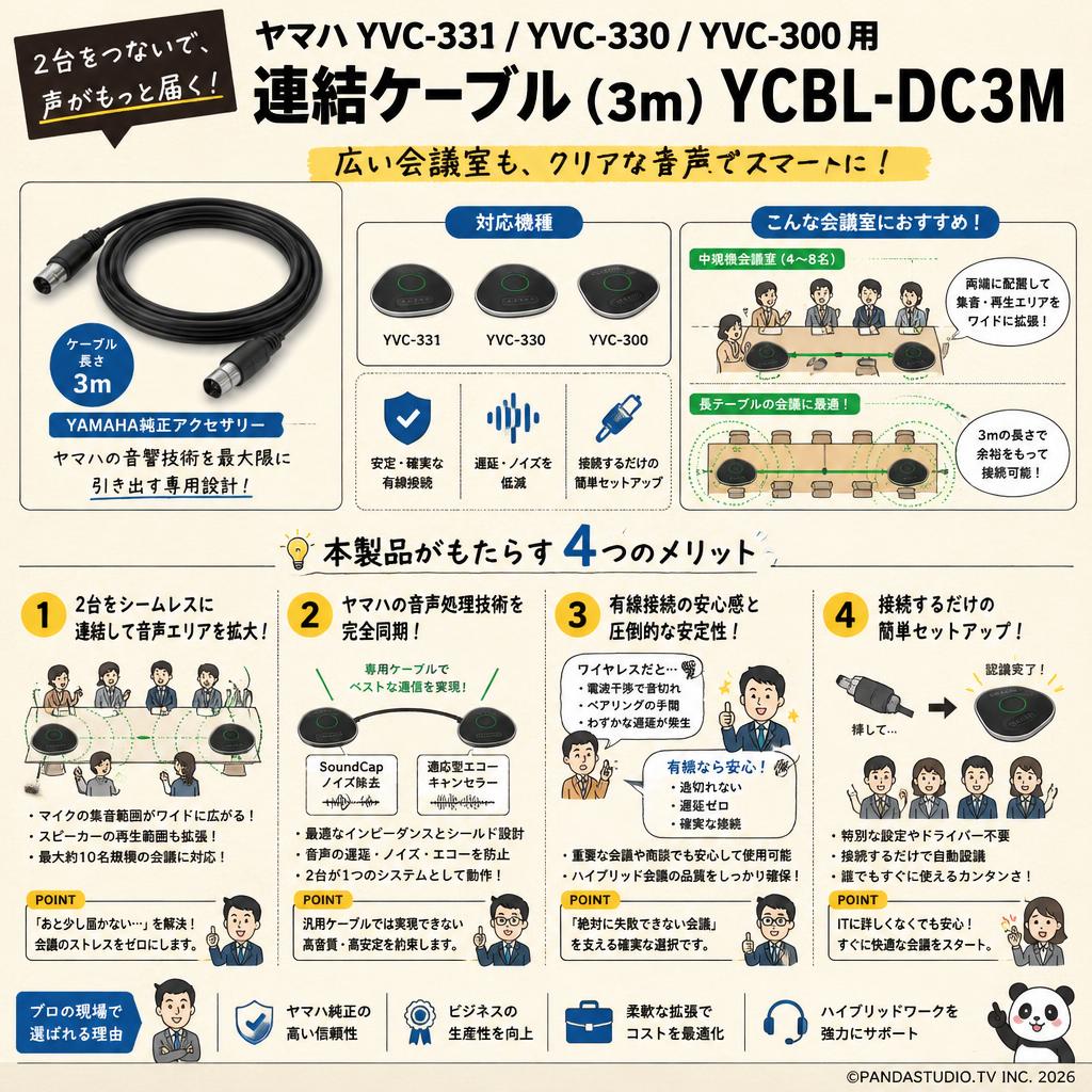 ヤマハ YVC-331 YVC-330 YVC-300 用連結ケーブル(3m) YCBL-DC3M 概要
