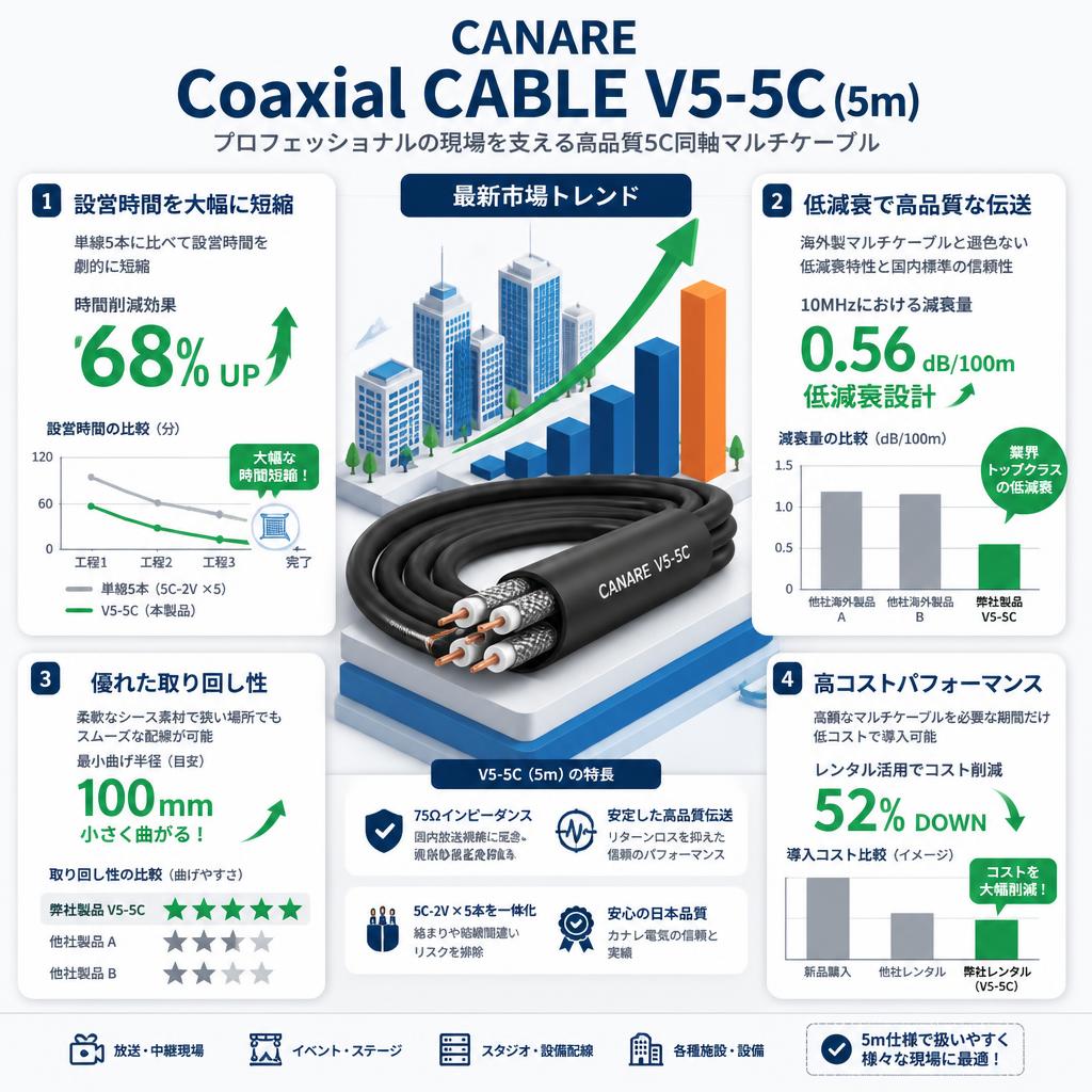 CANARE Coaxial CABLE V5-5C(5m) セールスポイント