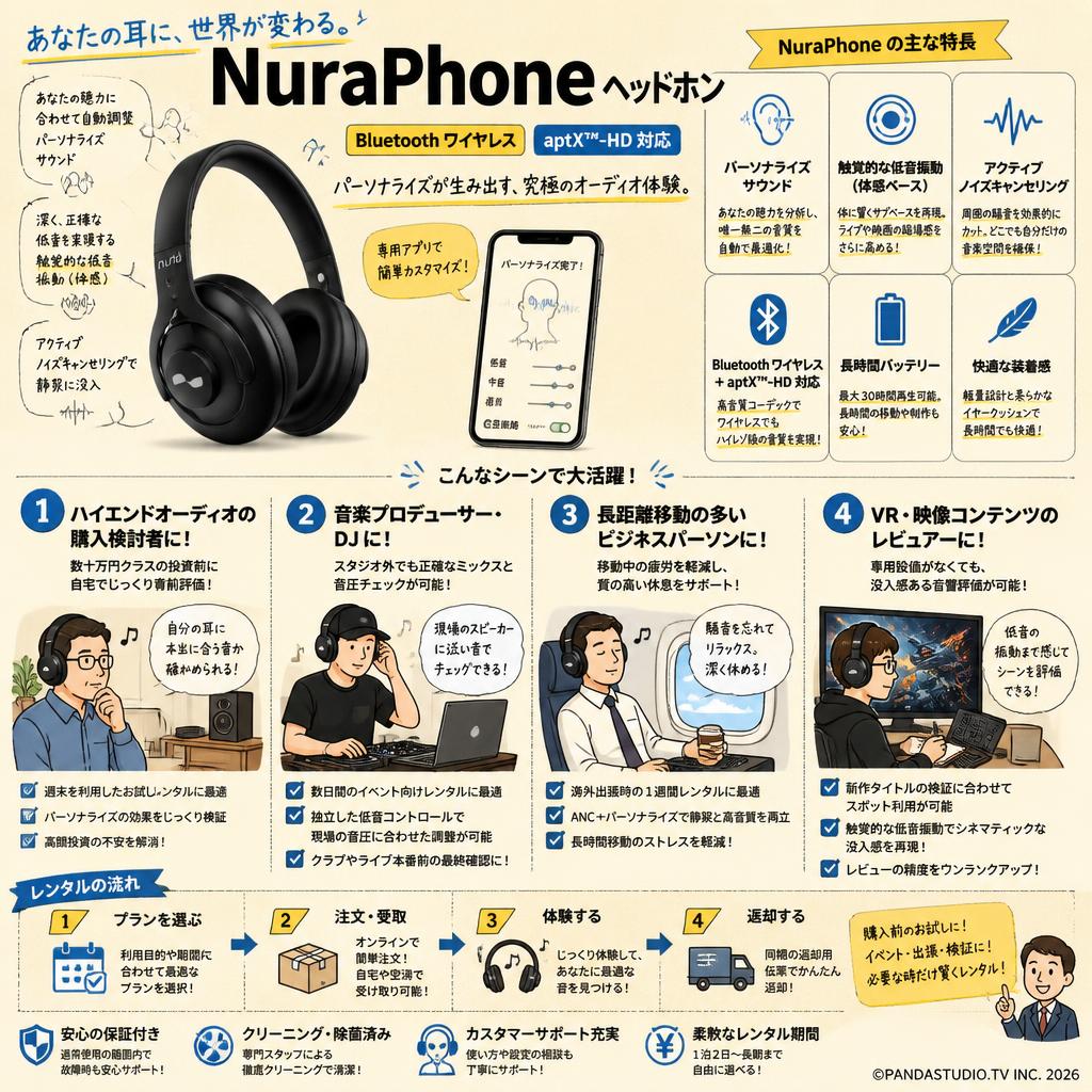NuraPhone ヘッドホン Bluetooth ワイヤレス aptX™-HD おもな対象のお客様