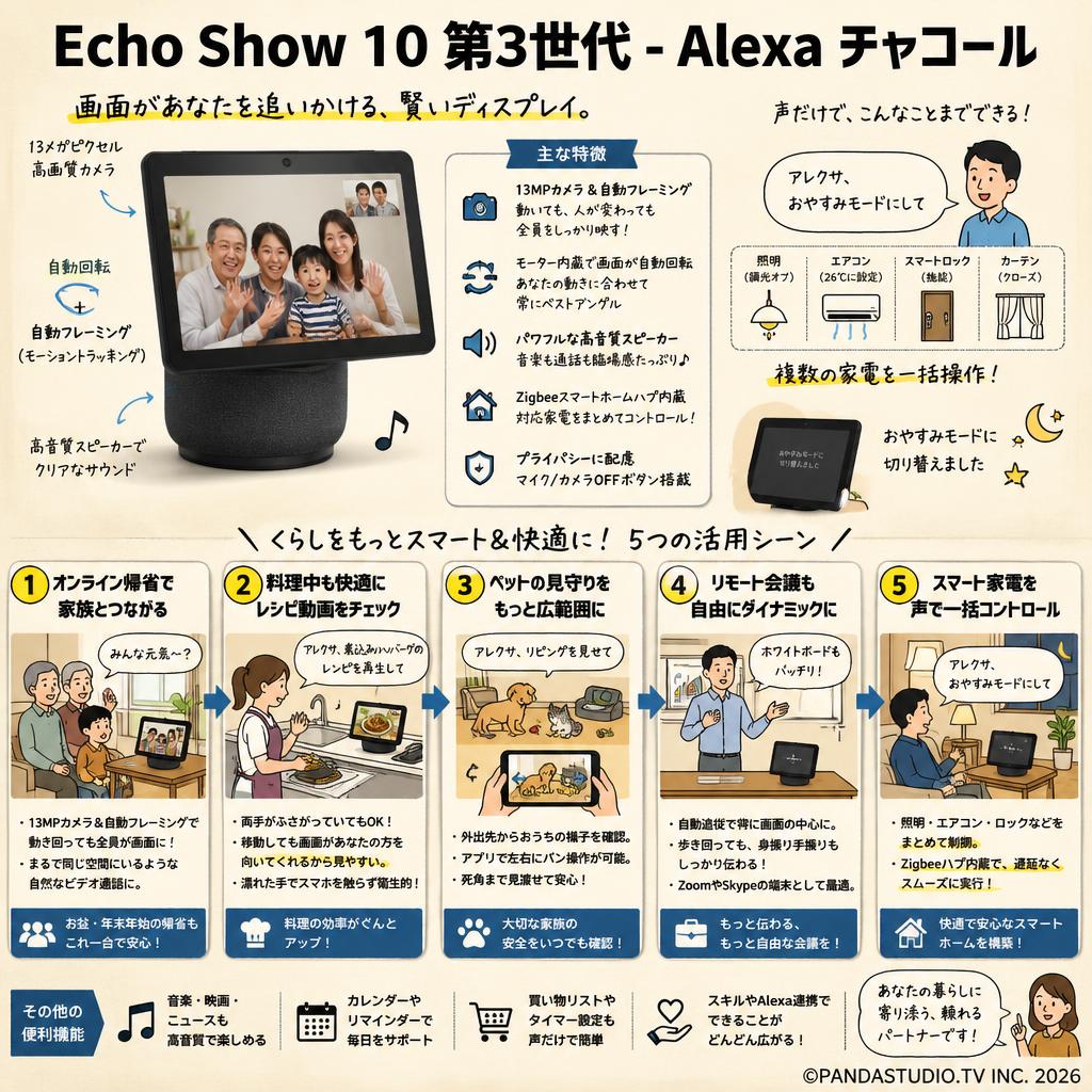 Echo Show 10 第3世代-Alexa チャコール 用途
