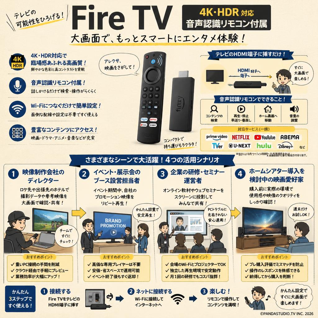 Fire TV - 4K・HDR 対応、音声認識リモコン付属 おもな対象のお客様