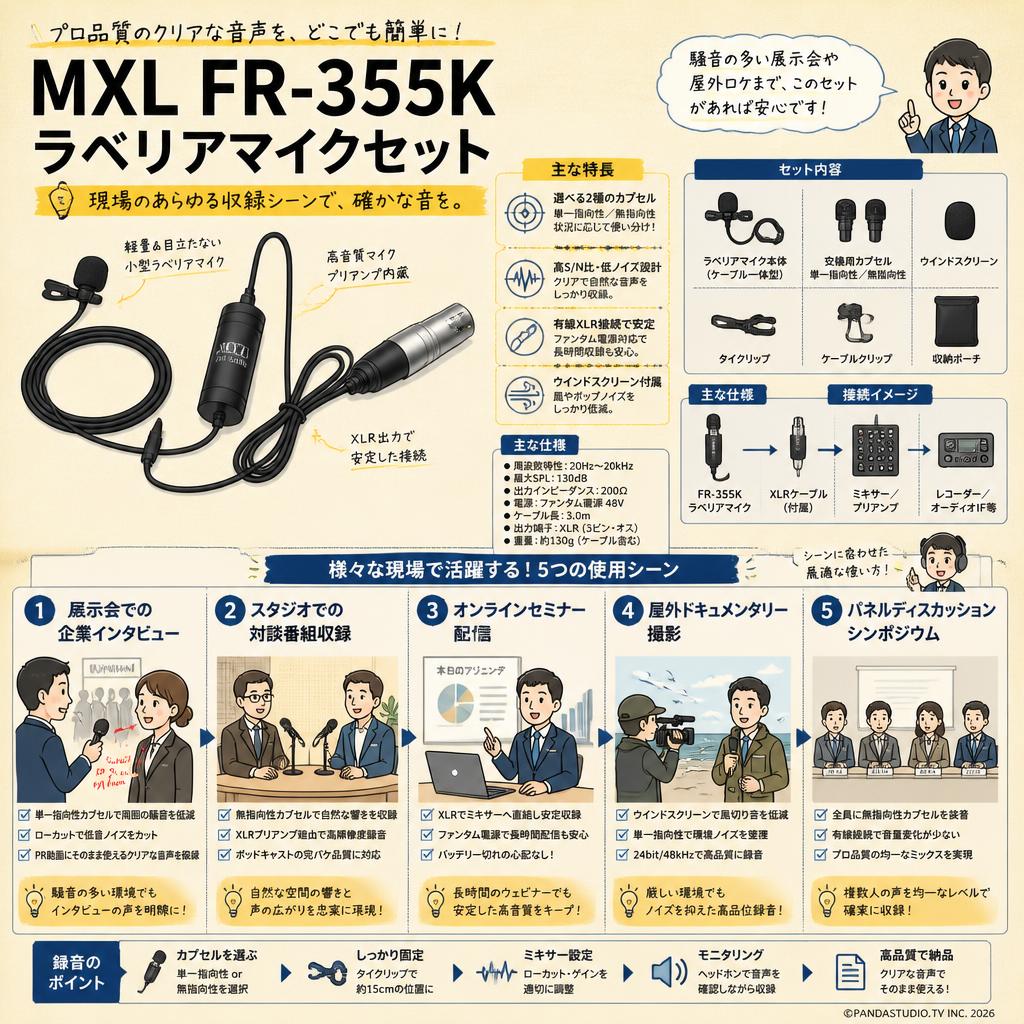 MXL  FR-355K ラべリアマイクセット 用途