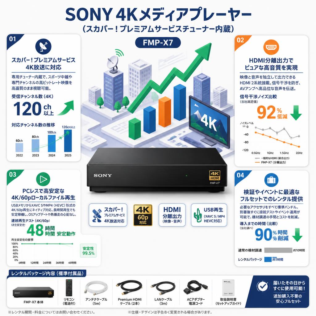 SONY 4Kメディアプレーヤー (スカパー！プレミアムサービスチューナー内蔵) FMP-X7 セールスポイント