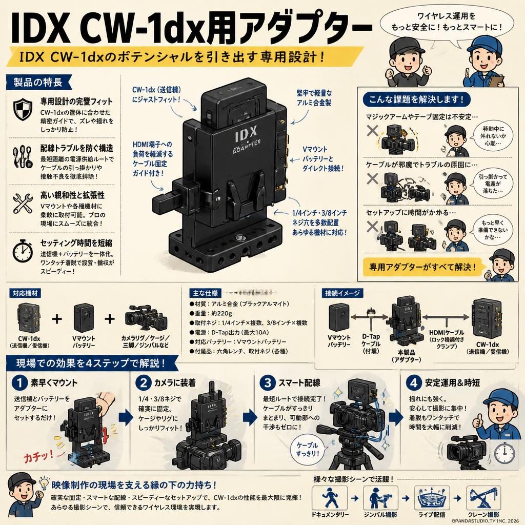 IDX CW-1dx用アダプター 概要