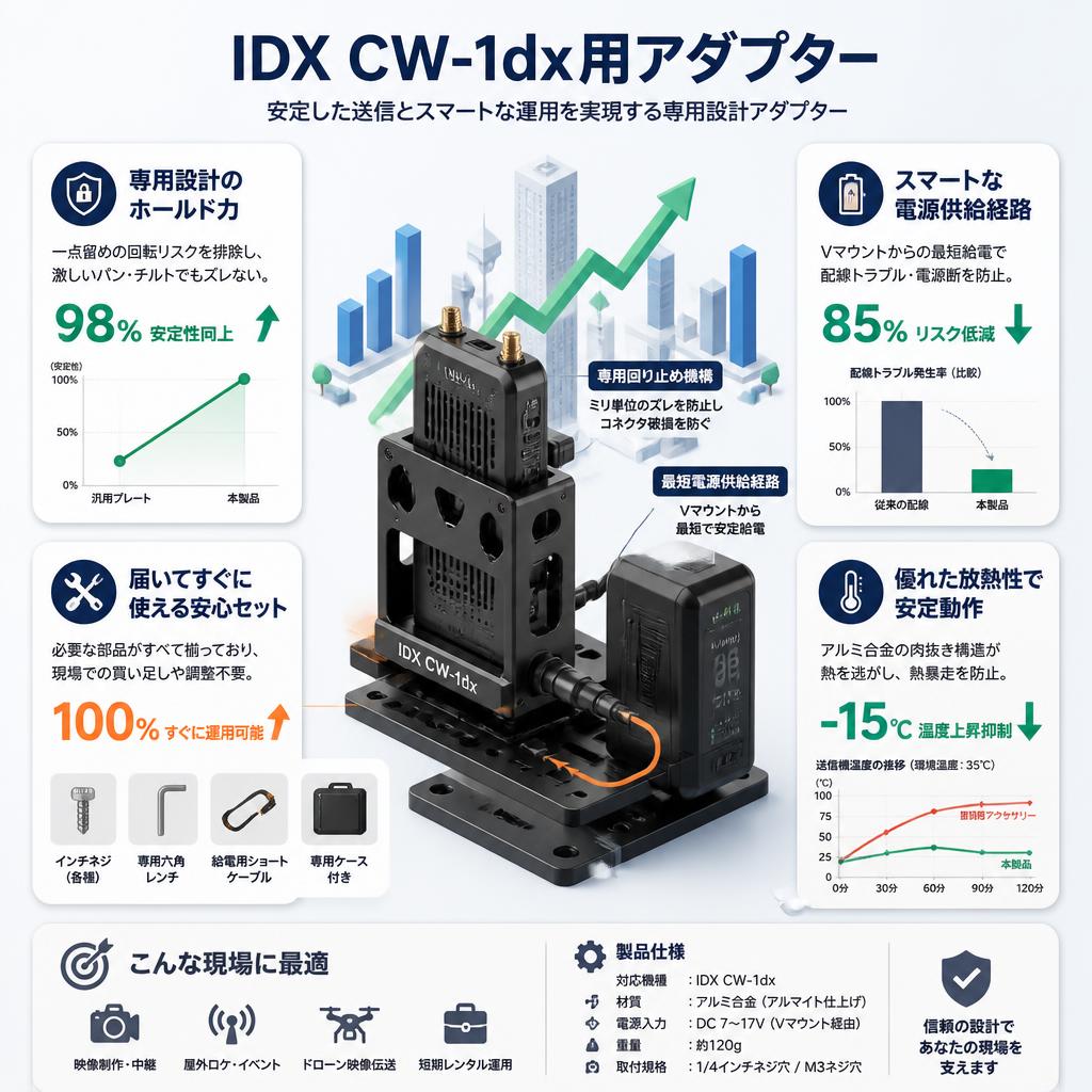IDX CW-1dx用アダプター セールスポイント