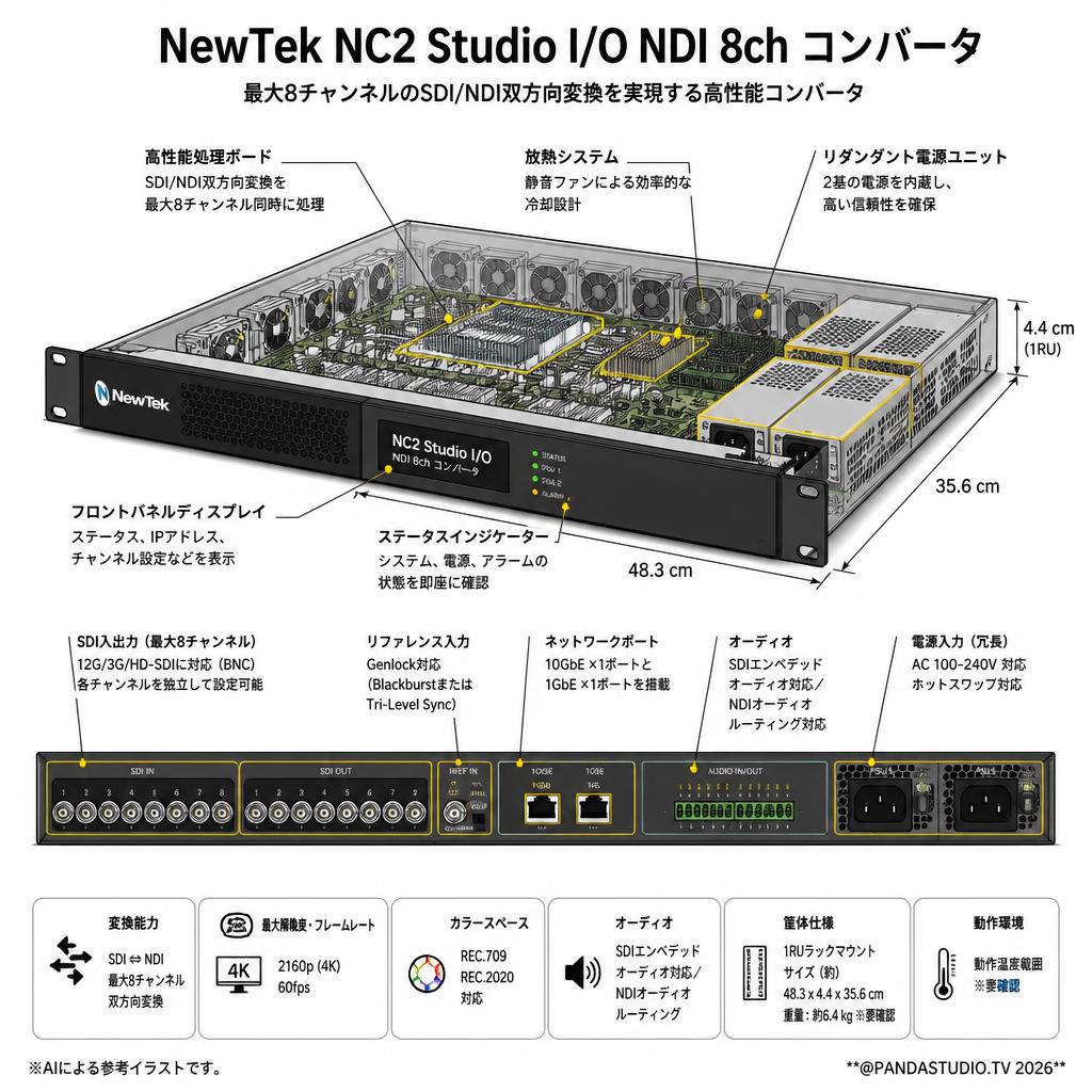 NewTek NC2 Studio I/O NDI 8ch コンバータ スペック