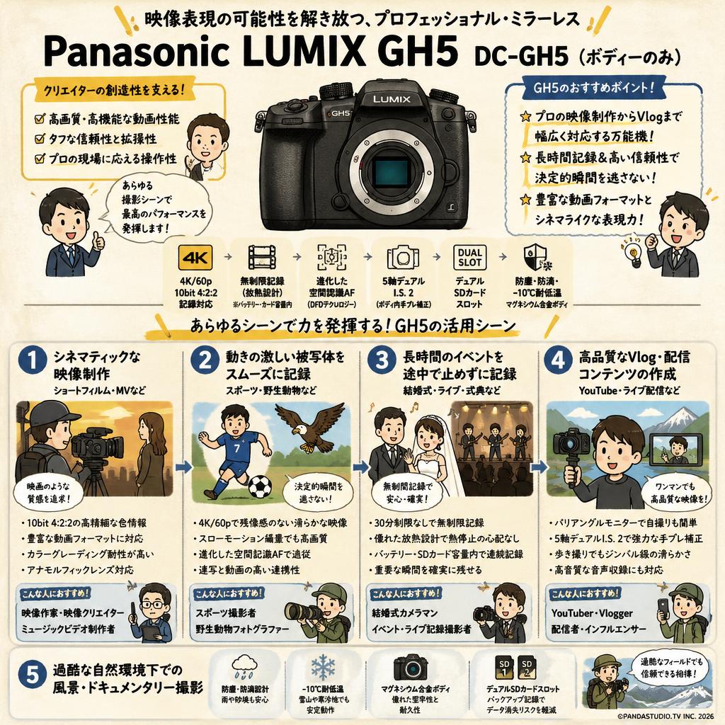 Panasonic LUMIX GH5 DC-GH5（ボディーのみ） 用途