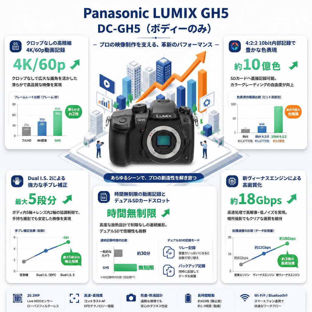 Panasonic LUMIX GH5 DC-GH5（ボディーのみ） セールスポイント