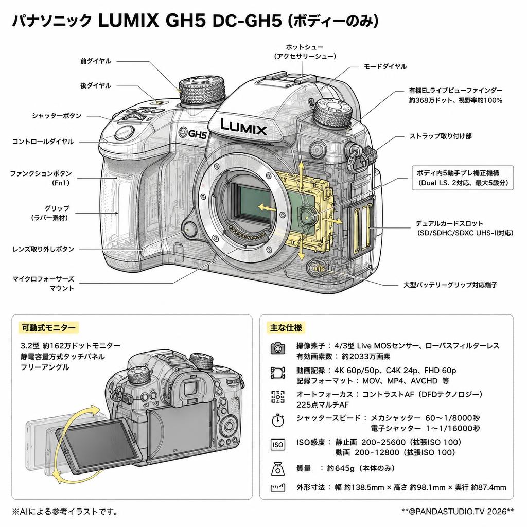 Panasonic LUMIX GH5 DC-GH5（ボディーのみ） スペック