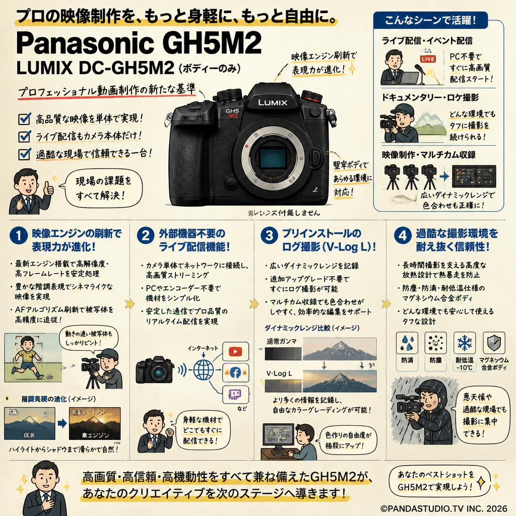 Panasonic GH5M2 LUMIX DC-GH5M2（ボディーのみ） 概要