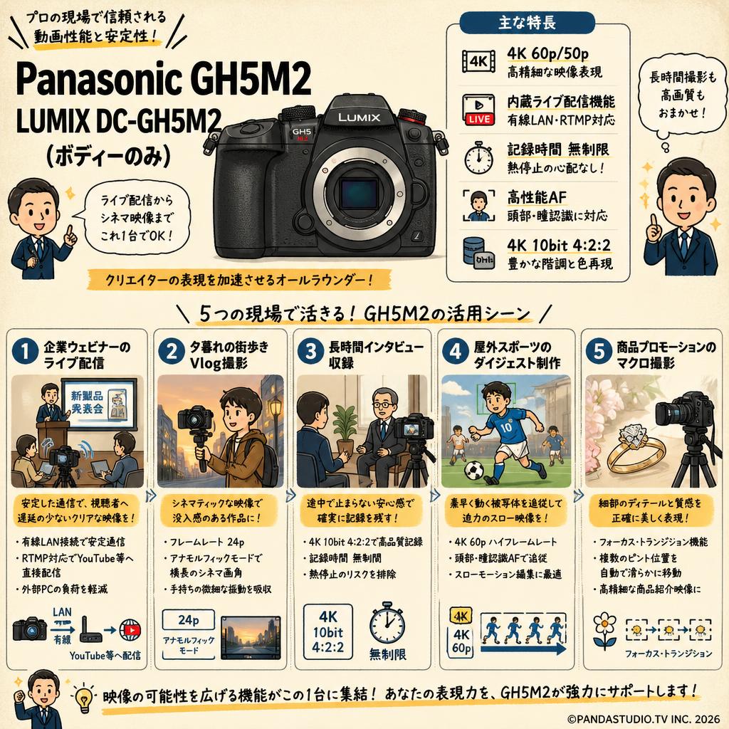 Panasonic GH5M2 LUMIX DC-GH5M2（ボディーのみ） 用途