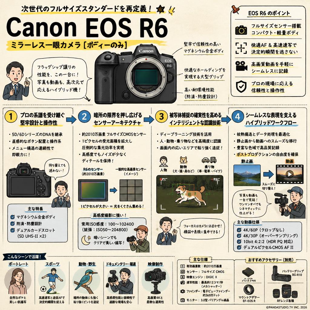 Canon EOS R6 ミラーレス一眼カメラ [ボディーのみ] 概要
