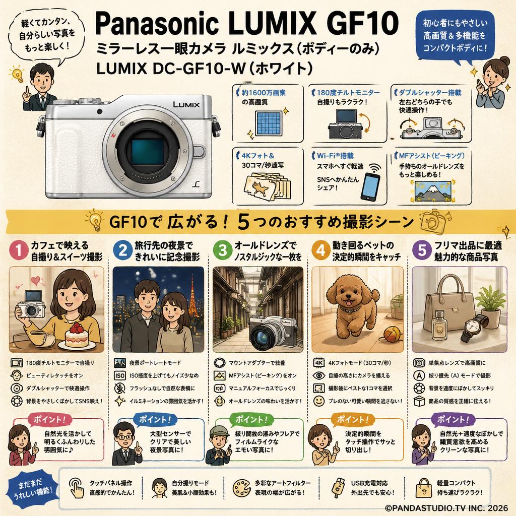 Panasonic Lumix GF10 ミラーレス一眼カメラ ルミックス (ボディーのみ) LUMIX DC-GF10-W（ホワイト） 用途