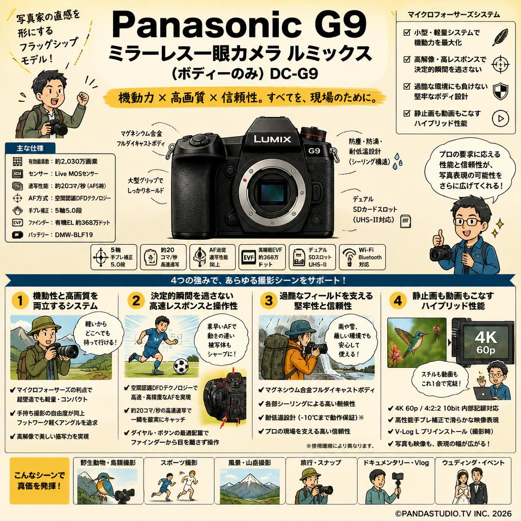 Panasonic G9 ミラーレス一眼カメラ ルミックス (ボディーのみ) DC-G9 概要