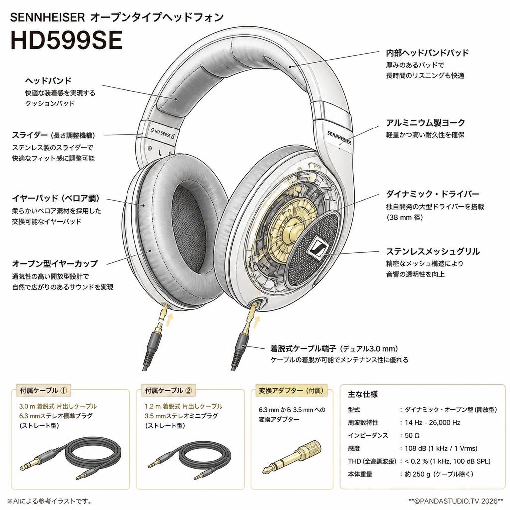 SENNHEISER オープンタイプヘッドフォン HD599SE スペック