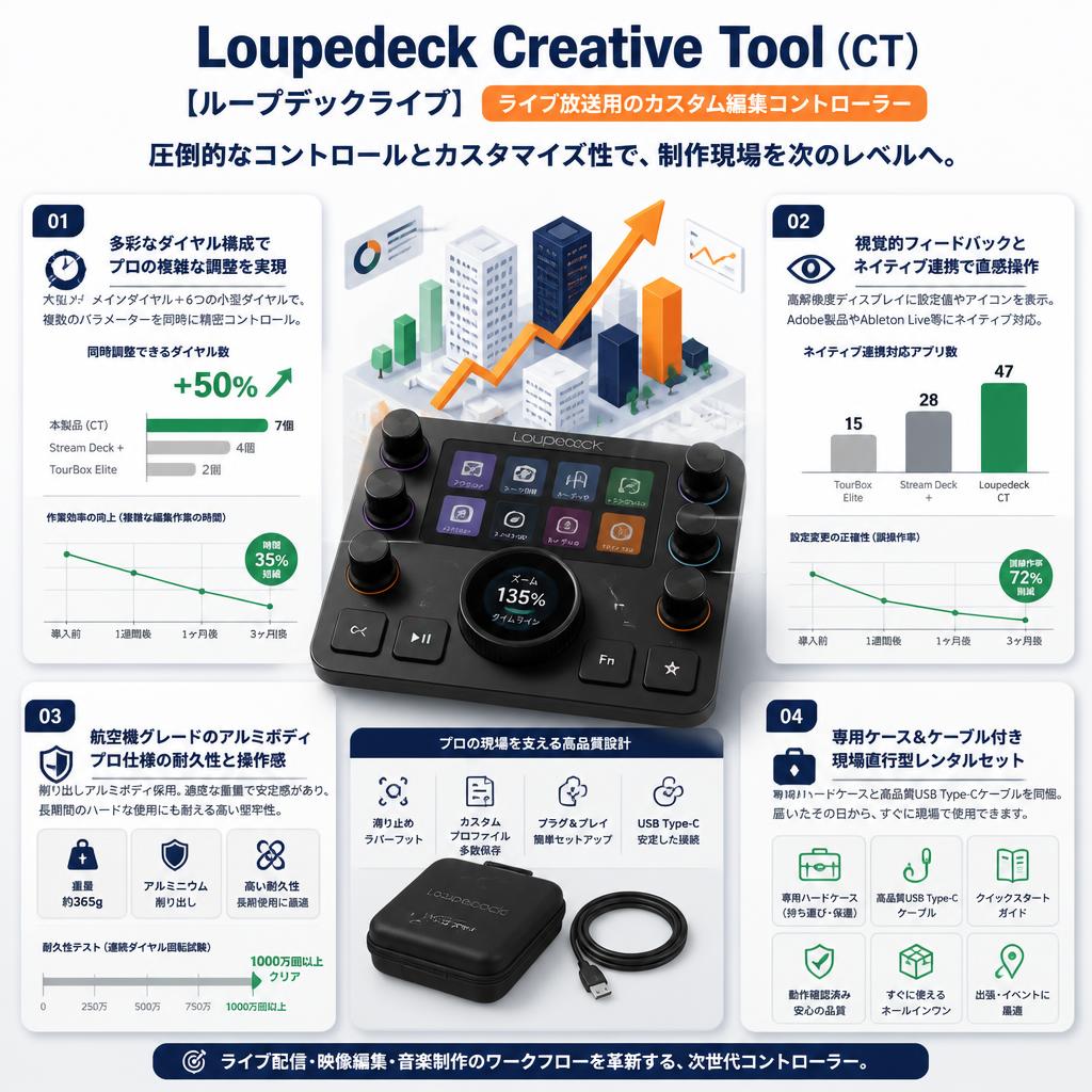 Loupedeck Creative Tool（CT)【ループデックライブ】ライブ放送用のカスタム編集コントローラー セールスポイント