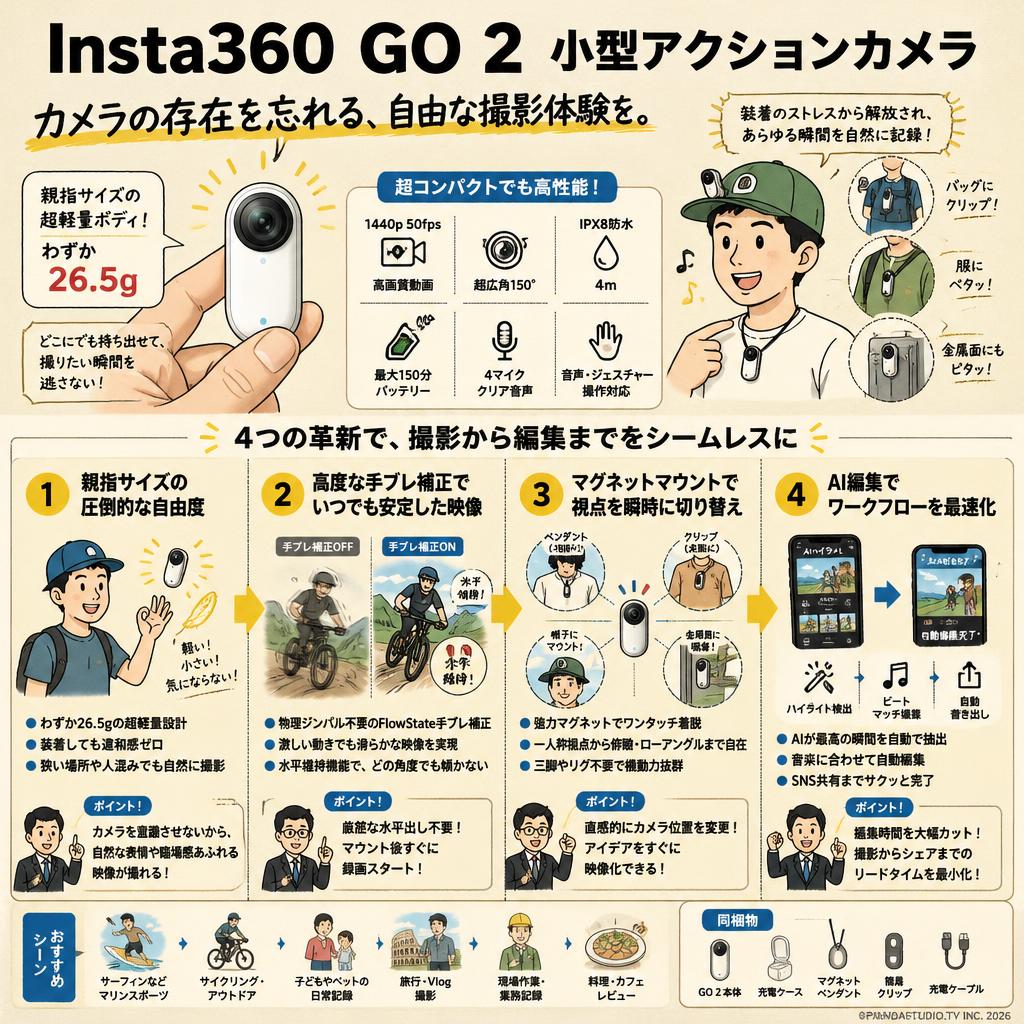 Insta360 GO 2 小型アクションカメラ 概要