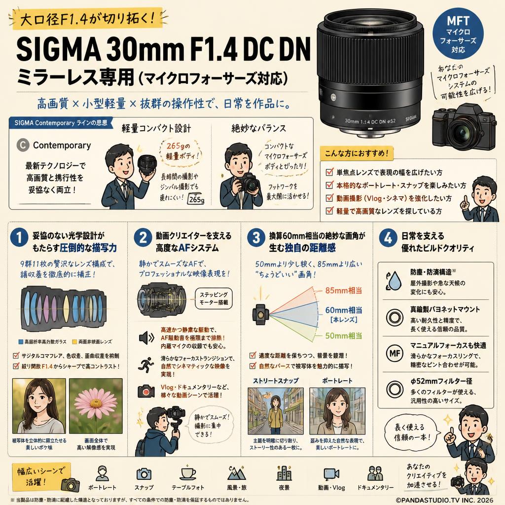 SIGMA 30mm F1.4 DC DN ミラーレス専用 (マイクロフォーサーズ対応) 概要