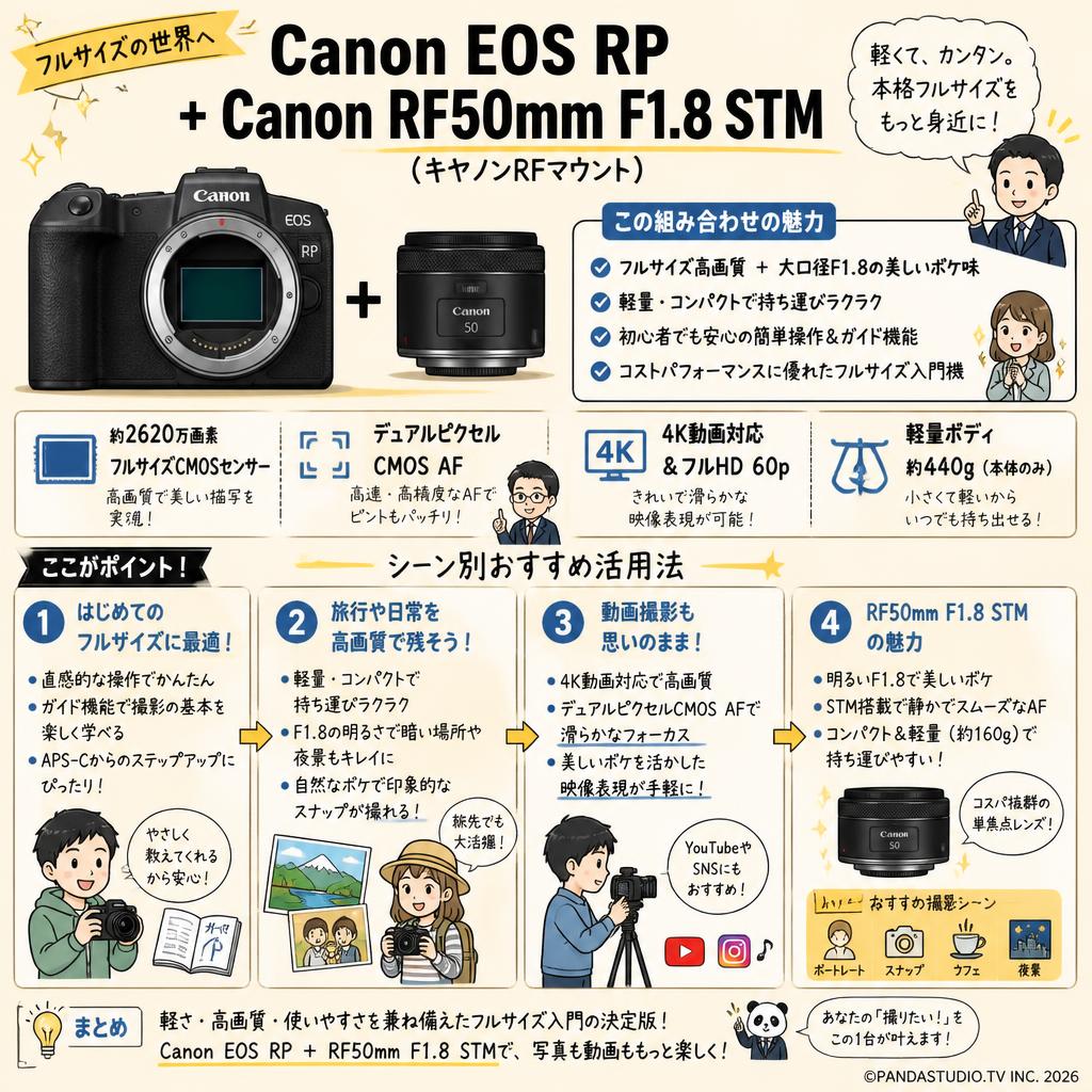 Canon EOS RP+Canon RF50mm F1.8 STM (キヤノンRFマウント) おもな対象のお客様