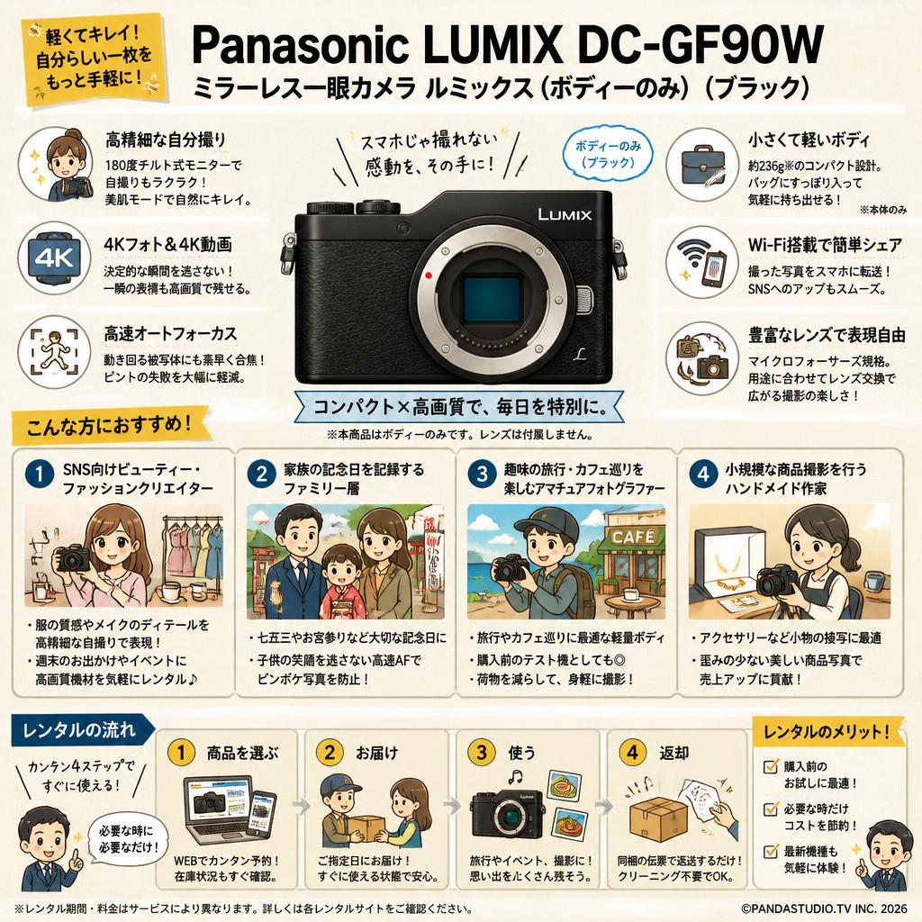Panasonic LUMIX DC-GF90W ミラーレス一眼カメラ ルミックス (ボディーのみ) （ブラック） おもな対象のお客様