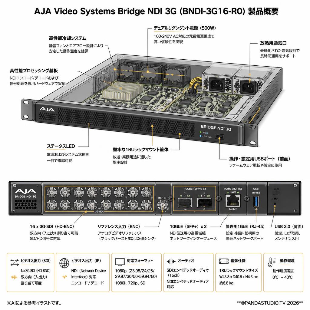 AJA Video Systems Bridge NDI 3G (BNDI-3G16-R0) スペック