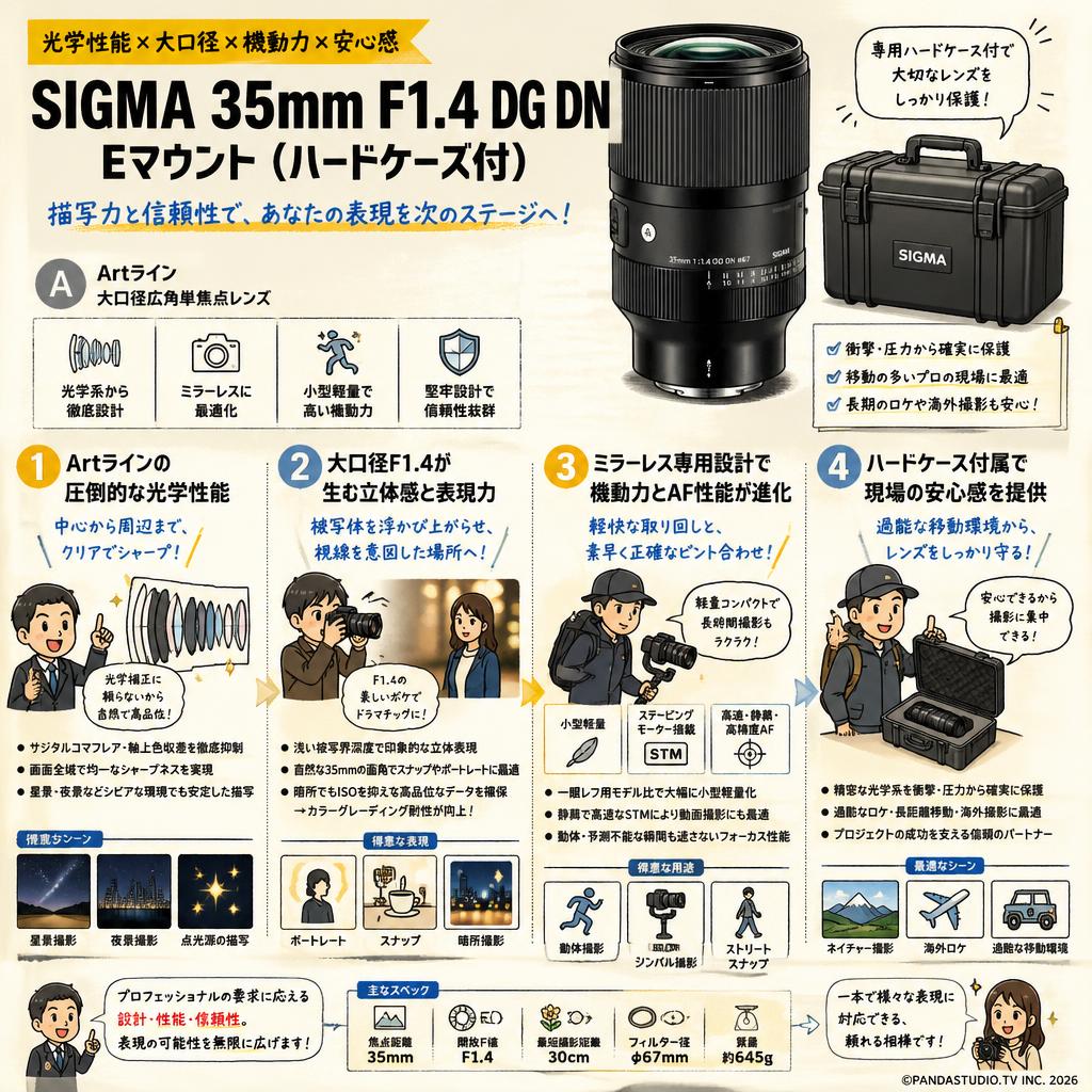 SIGMA 35mm F1.4 DG DN Eマウント（ハードケ－ス付） 概要
