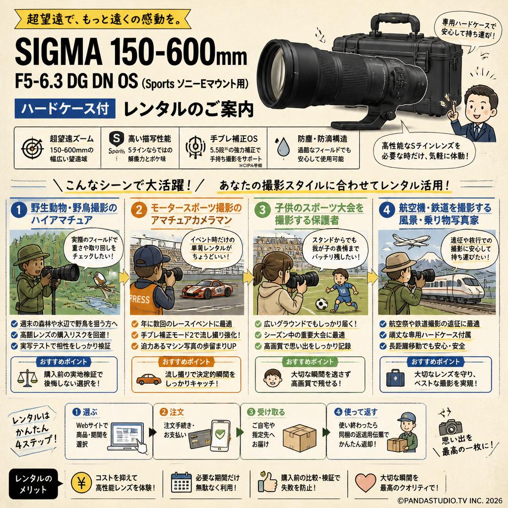 SIGMA 150-600mm F5-6.3 DG DN OS( Sports ソニーEマウント用)(ハードケ－ス付) おもな対象のお客様