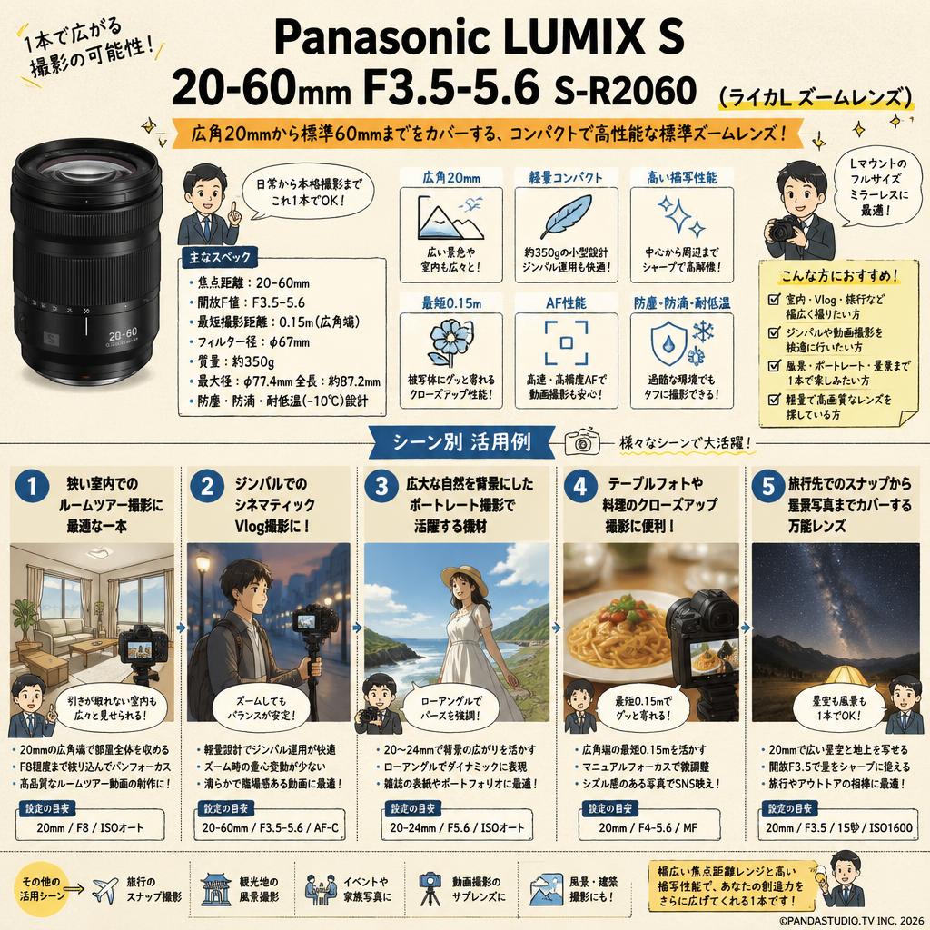 Panasonic LUMIX S 20-60mm F3.5-5.6  S-R2060 (ライカL ズームレンズ) 用途
