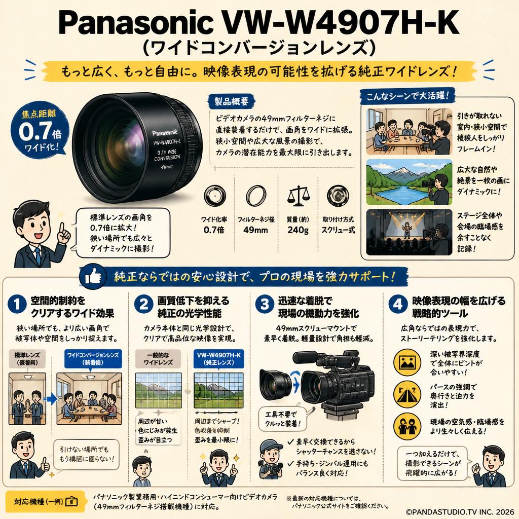 Panasonic VW-W4907H-K (ワイドコンバージョンレンズ) 概要