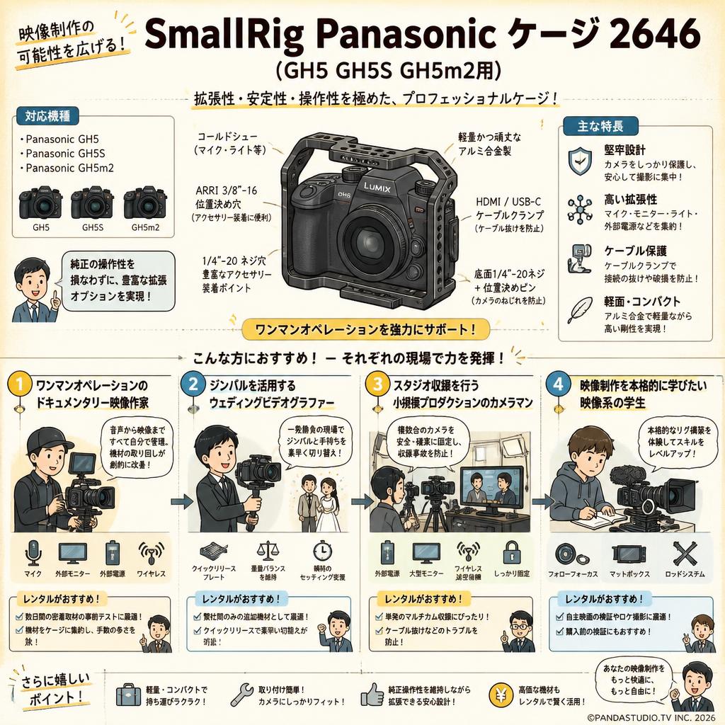 SmallRig Panasonic ケージ 2646 (GH5 GH5S GH5m2用) おもな対象のお客様