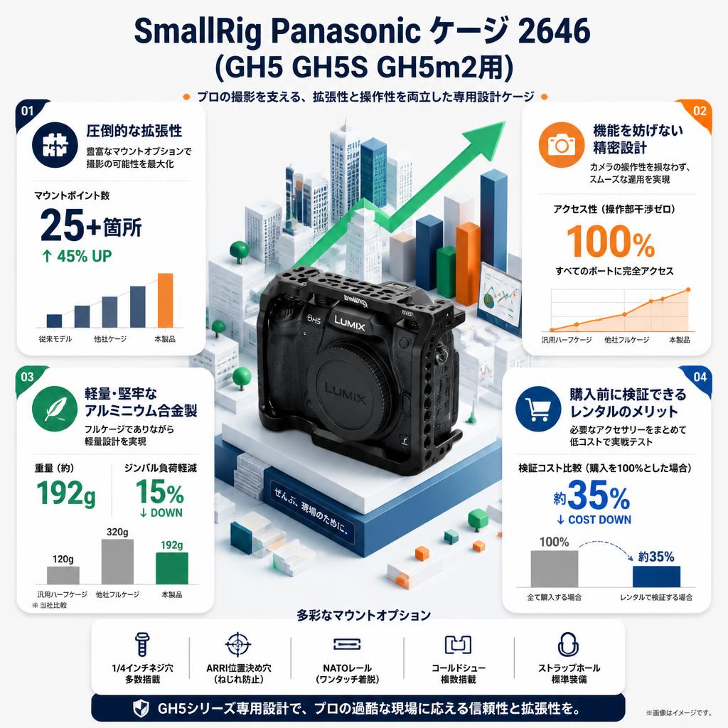 SmallRig Panasonic ケージ 2646 (GH5 GH5S GH5m2用) セールスポイント