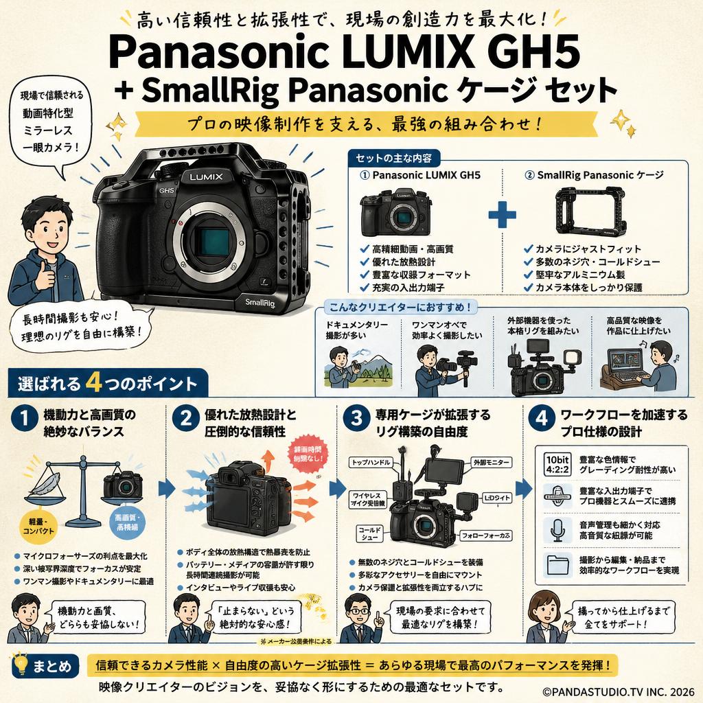 Panasonic LUMIX GH5 +SmallRig Panasonic ケージ  セット 概要