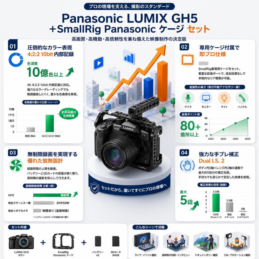 Panasonic LUMIX GH5 +SmallRig Panasonic ケージ  セット セールスポイント