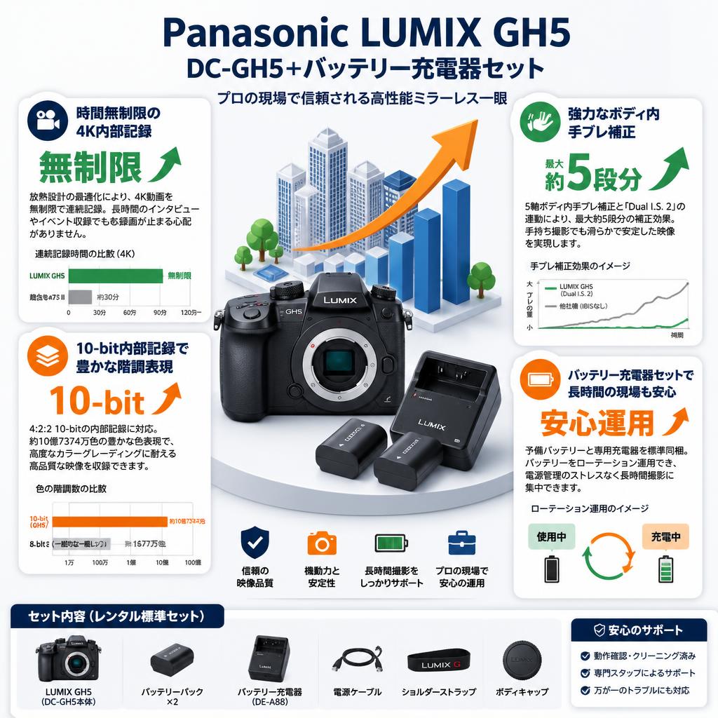 Panasonic LUMIX GH5 DC-GH5＋バッテリー充電器セット セールスポイント