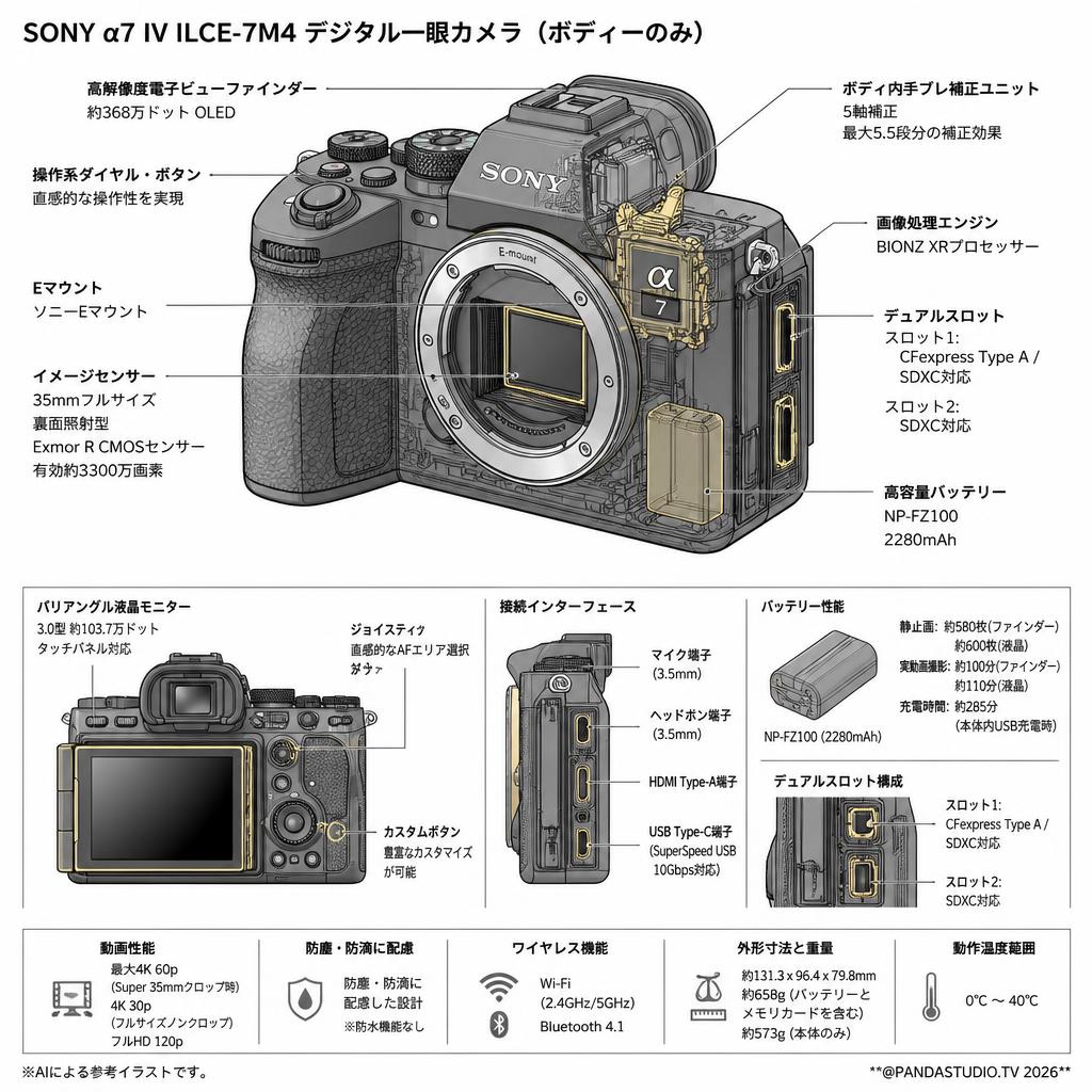 SONY α7 IV ILCE-7M4 デジタル一眼カメラ（ボディーのみ） スペック