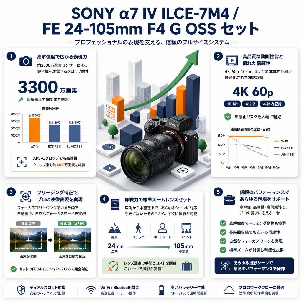SONY α7 IV ILCE-7M4 / FE 24-105mm F4 G OSS セット セールスポイント