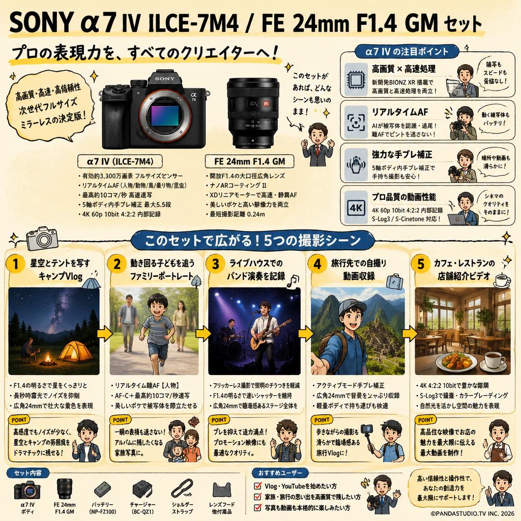 SONY α7 IV ILCE-7M4 / FE 24mm F1.4 GM セット 用途