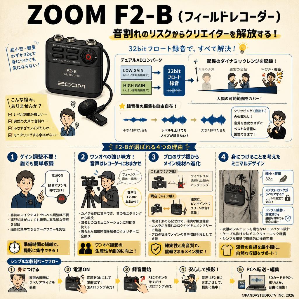 ZOOM F2-B ( フィールドレコーダー) 概要