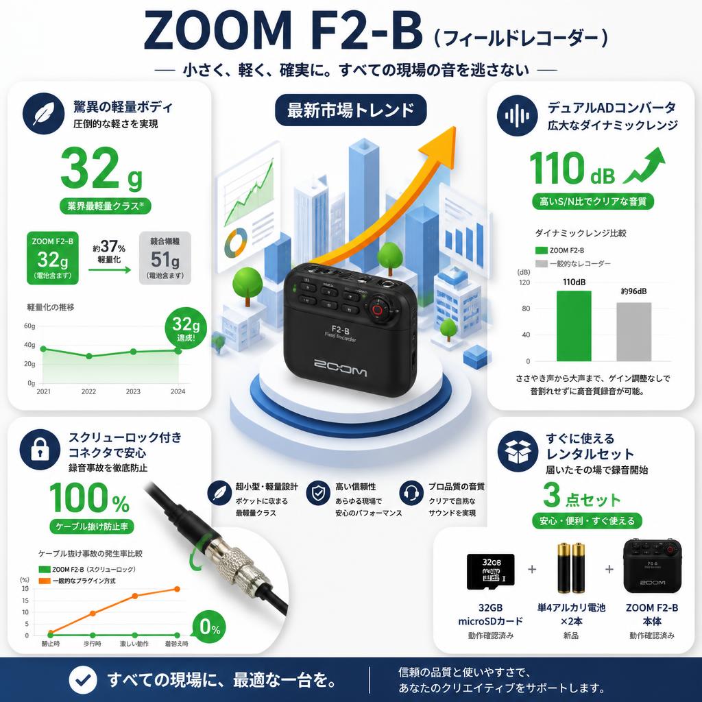 ZOOM F2-B ( フィールドレコーダー) セールスポイント