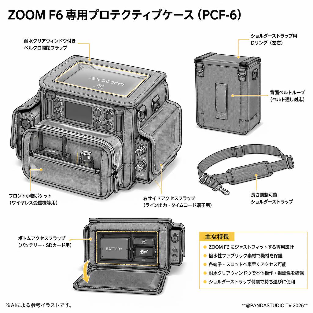 ZOOM F6 専用プロテクティブケース ( PCF-6 ) スペック