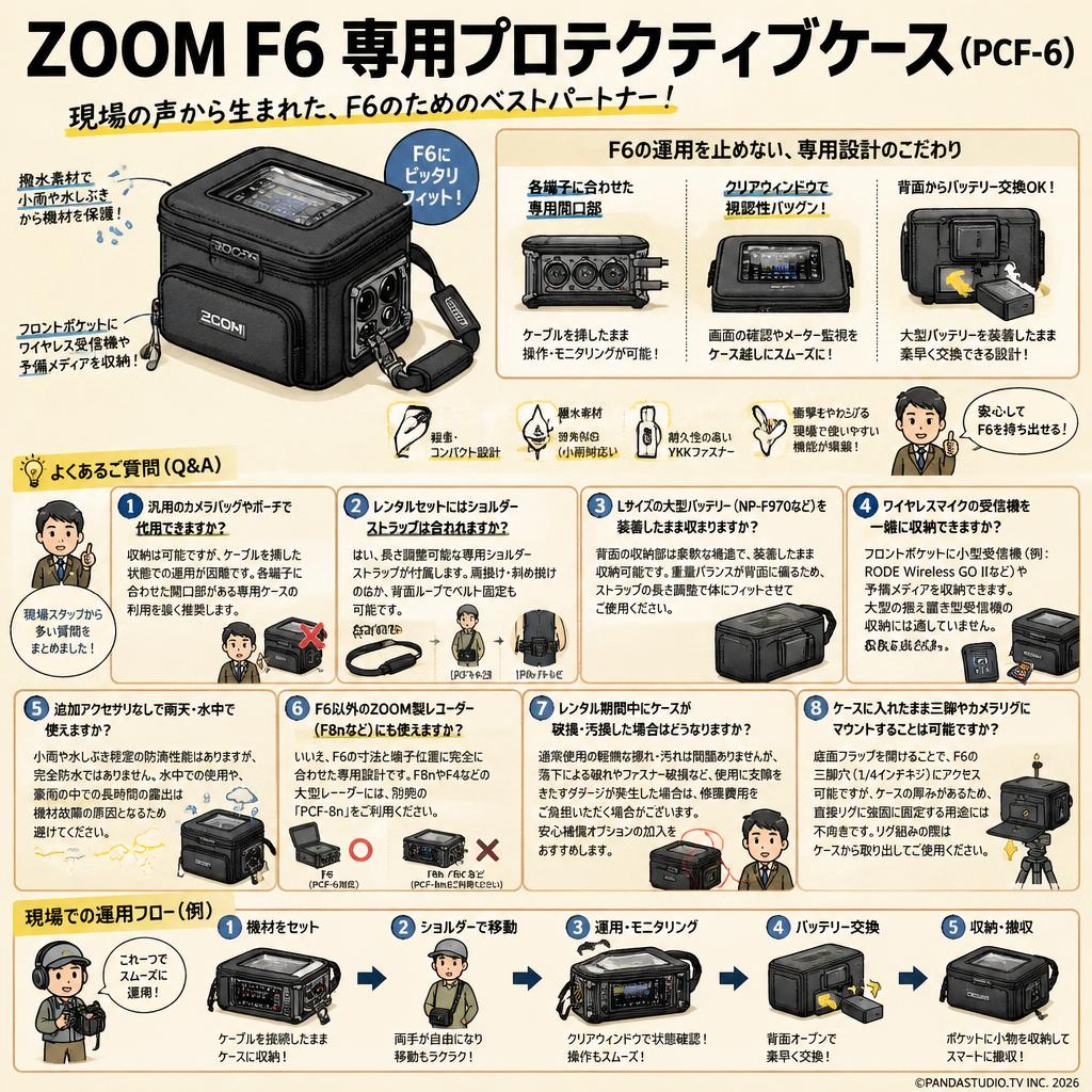 ZOOM F6 専用プロテクティブケース ( PCF-6 ) FAQ（よくある質問と答え）