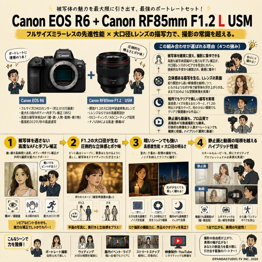 Canon EOS R6 +Canon RF85mm F1.2 L USM 概要