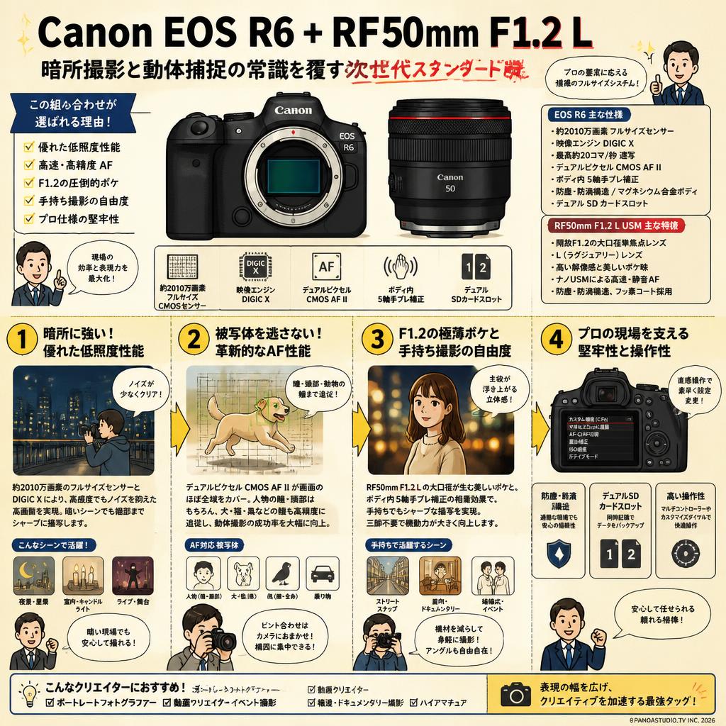 Canon EOS R6 +Canon RF50mm F1.2 L 概要